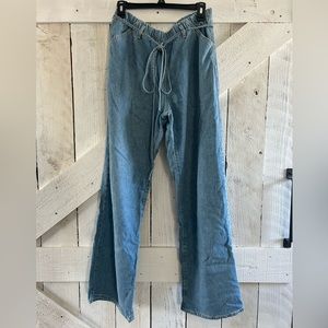Zara denim pants with tie